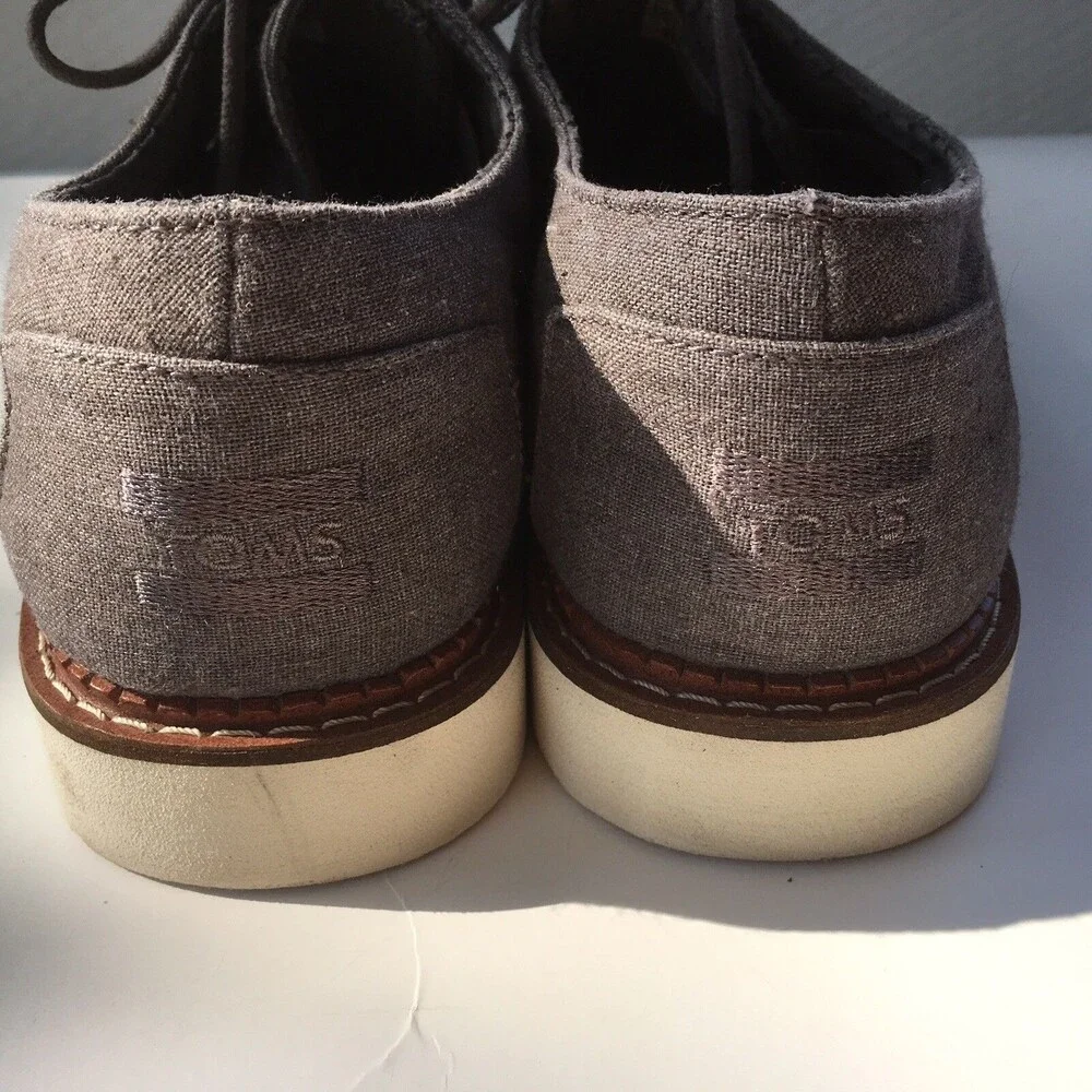 Toms Canvas Lace Up Loafer Dress Shoes Size 9 Mens
